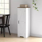 Armadio contenitore HOMCOM in stile rustico con ripiano regolabile, mobiletto decorativo con una porta tipo fienile per soggiorno, dispensa da pavimento, bianco