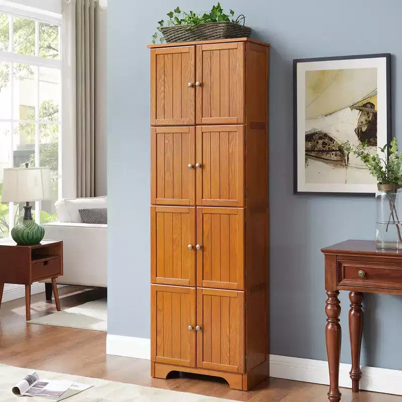 Meuble de rangement haut de 72 pouces avec 8 portes et 4 étagères pour salon, cuisine ou bureau