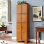 Meuble de rangement haut de 72 pouces avec 8 portes et 4 étagères pour salon, cuisine ou bureau