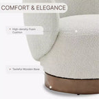 Fauteuil tonneau pivotant rembourré d’appoint Spruce&Spring avec base en bois
