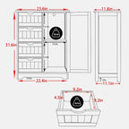 Meuble de rangement bas pour salle de bains VEIKOUS avec 4 tiroirs