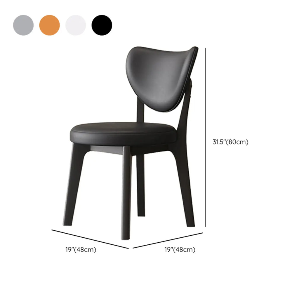 Sedia da pranzo moderna senza braccioli, con schienale alto e rivestimento in similpelle