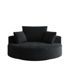 Fauteuil pivotant individuel en mousse et chenille côtelée
