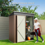 Outdoor Storage Metal Shed Garden Tool Shed with Lockable Door for Patio Furniture and Tools