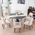 Set di 4 sedie da pranzo rivestite in tessuto