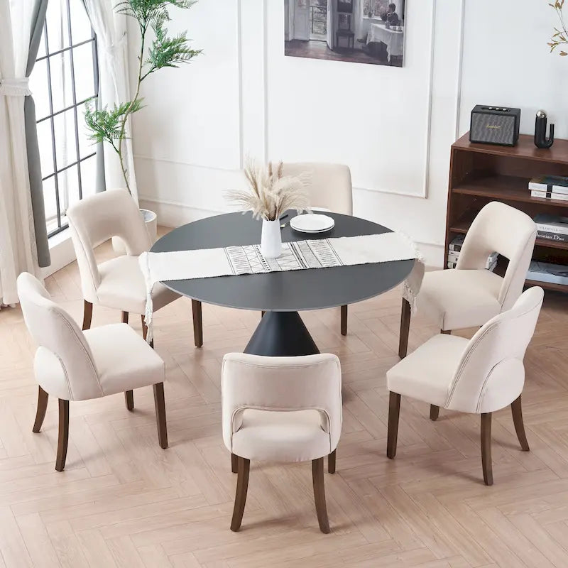 Set di 4 sedie da pranzo rivestite in tessuto