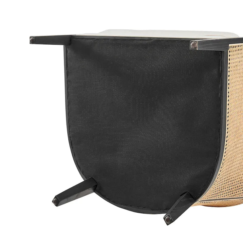 Fauteuil d’appoint Tillman en lin avec rotin