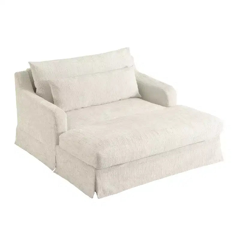 Cadeira sofá-cama de chenille extra profunda Polibi