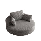 Fauteuil pivotant individuel en mousse et chenille côtelée