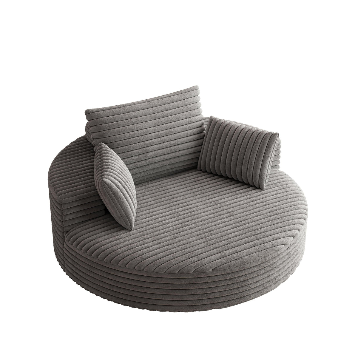 Fauteuil pivotant individuel en mousse et chenille côtelée