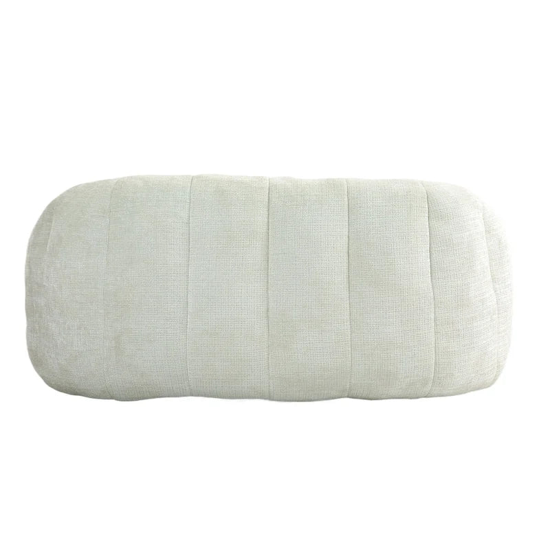 Fauteuil lounge blanc de 63,78 po, revêtu de chenille avec mousse haute densité