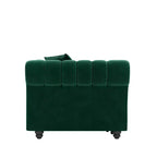 Canapé-lit escamotable et convertible Whisen en velours, format très grand lit, 3-en-1, avec ottoman amovible et design capitonné