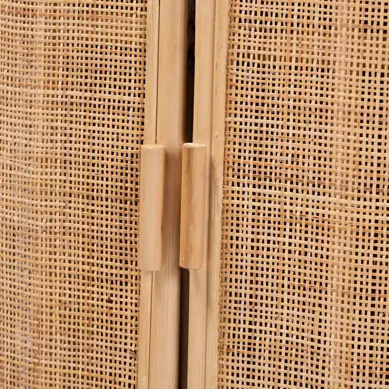 Mobile contenitore in rattan naturale bali & pari Yanka, naturale: lavorato a mano, 2 ripiani, design bohémien