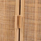 Mobile contenitore in rattan naturale bali & pari Yanka, naturale: lavorato a mano, 2 ripiani, design bohémien