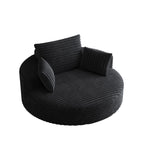Fauteuil pivotant individuel en mousse et chenille côtelée