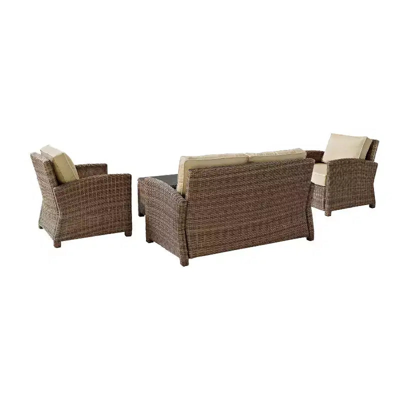 Bradenton 4-delige loungeset van wicker voor buiten - Crosley