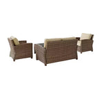 Bradenton 4-delige loungeset van wicker voor buiten - Crosley