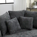 Fauteuil tonneau moderne rond avec 5 coussins et pouf en option