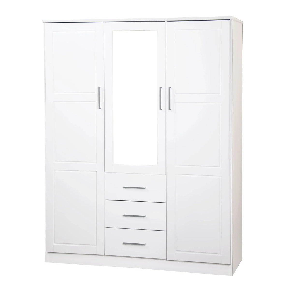 Armadio guardaroba a 3 ante Cosmo Palace Imports in legno massello al 100%, con ante in legno massello o a specchio