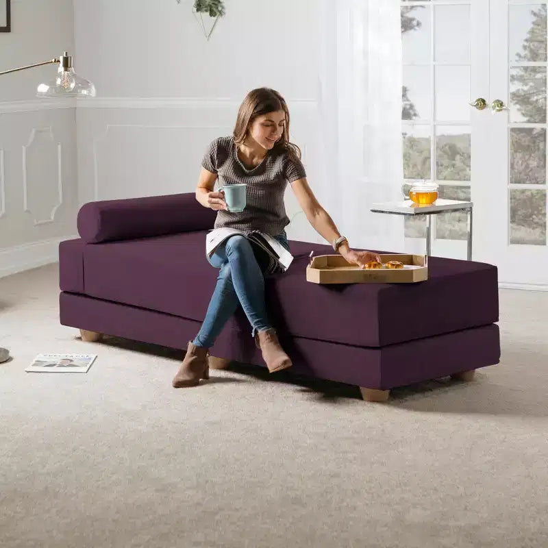 Lit de repos/lit d’appoint escamotable grand format – microvelours