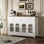 55 Inch Storage Cabinet Dining Narrow Buffet Sideboard Cabinet with 3 Drawers and 4 Doors for Kitchen, Dining Room, Living Room
