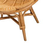 Fauteuil d’appoint fleuri Blossom bohème en rotin couleur miel