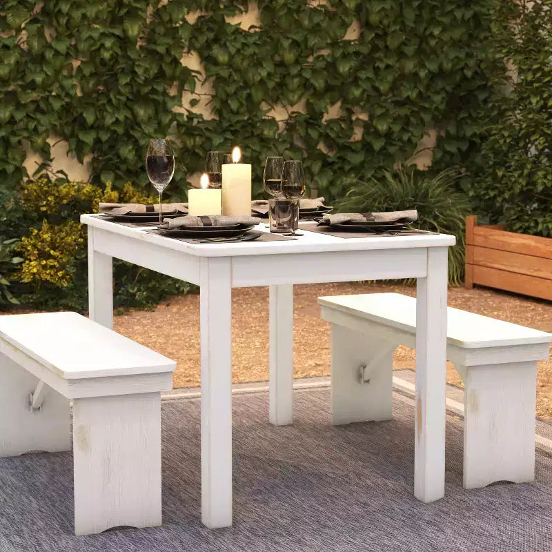 Mesa de jantar retangular Flash Furniture, 46 x 30, em pinho maciço