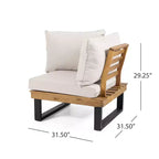 Ensemble de canapé d’extérieur modulable en L, ensemble de salon de patio, ensemble de sièges de jardin pour discuter avec table basse et coussins résistants à l’eau - ModernLuxe