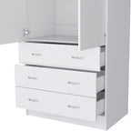 Armoire moderne à deux portes avec 3 tiroirs et 1 tringle pour chambre