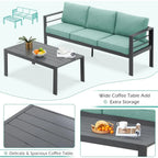 AECOJOY 7 Pieces Aluminum Patio Furniture Set Outdoor Conversation Set