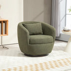 Fauteuil tonneau pivotant rembourré avec rangement, chaise d’appoint moderne pour salon, chambre, bureau ou coin lecture