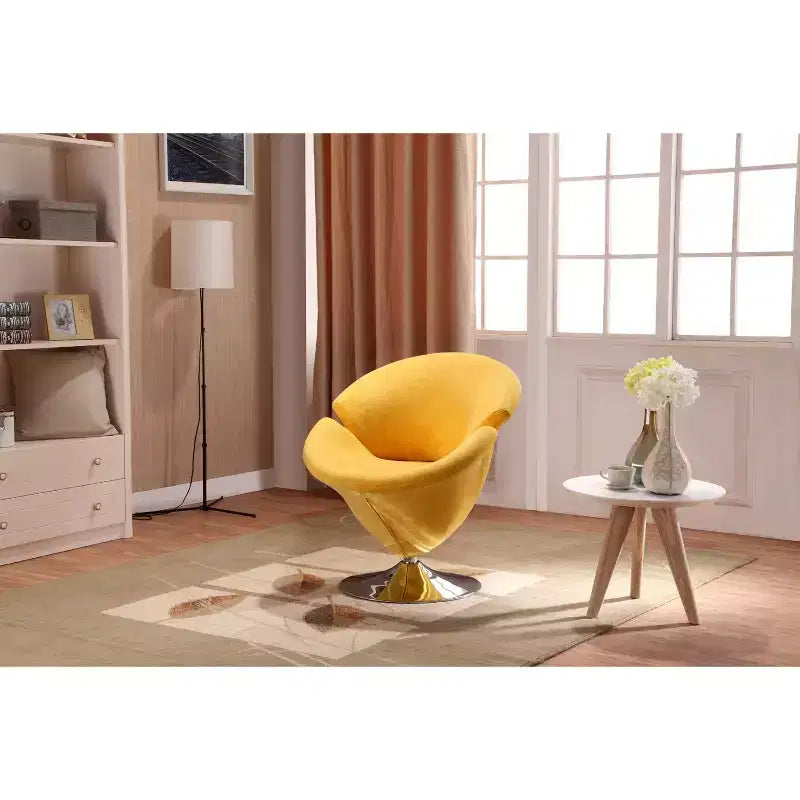 Set di 4 poltroncine girevoli Tulip Manhattan Comfort arancione/giallo: rivestimento in velluto, non richiede montaggio