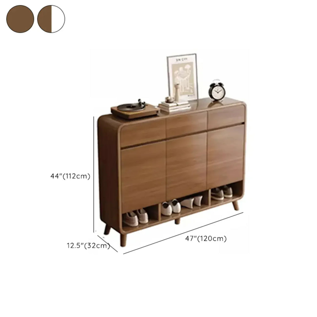 Meuble à chaussures moderne de taille moyenne en bois pour couloir