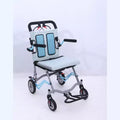 Fauteuil roulant de transport pour personnes âgées ultraléger, pliable et portable, avec frein à main verrouillable et accoudoirs relevables amovibles