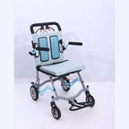 Fauteuil roulant de transport pour personnes âgées ultraléger, pliable et portable, avec frein à main verrouillable et accoudoirs relevables amovibles