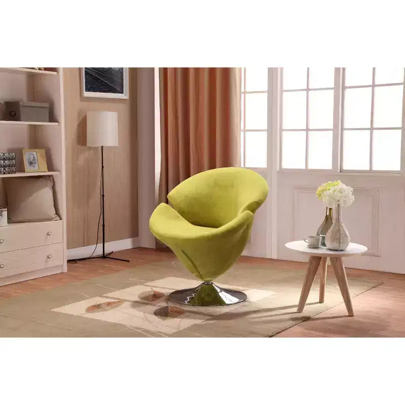 Set di 4 poltroncine girevoli Tulip Manhattan Comfort arancione/giallo: rivestimento in velluto, non richiede montaggio