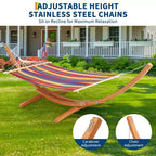 Supporto per amaca in legno da esterno per impieghi gravosi, resistente alle intemperie, universale, curvo, da 475 libbre, per patio, cortile e interni