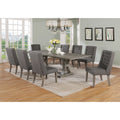Set da pranzo rustico grigio allungabile Best Quality Furniture da 9 pezzi