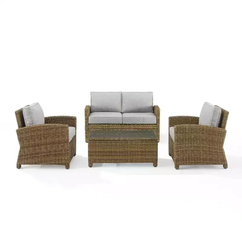 Bradenton 4-delige loungeset van wicker voor buiten - Crosley
