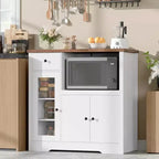 Meuble de cuisine pour micro-ondes avec rangement, 3 portes, 1 tiroir et étagères réglables, meuble de rangement garde-manger