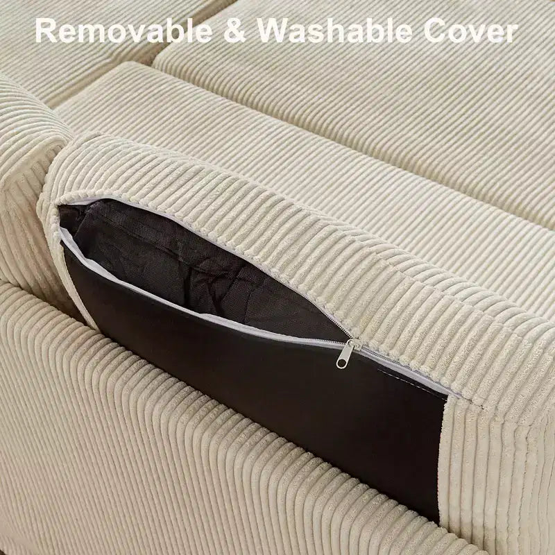 Dyonery 81-Sitzer-Schlafsofa, L-förmiges Ausziehsofa mit wendbarer Recamiere mit Stauraum, USB-Anschluss und verstellbarer Rückenlehne