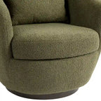 Fauteuil tonneau pivotant rembourré avec rangement, chaise d’appoint moderne pour salon, chambre, bureau ou coin lecture