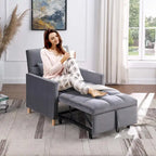 Poltrona letto trasformabile Aukfa, poltrona singola con cuscino