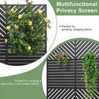 Fioriera MAYEERTY con graticcio in ferro nero, Linea Parallela 01, stile classico a persiana combinato, 72x47x16 pollici, set da 3 pezzi