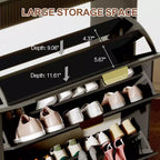 Scarpiera moderna bianca con 3 cassetti ribaltabili, 2 cassetti piccoli e ganci, organizer sottile scanalato per scarpe, mobile stretto per ingresso