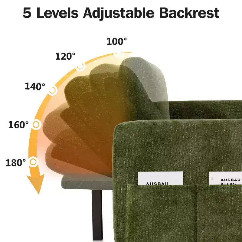Dyonery 81-Sitzer-Schlafsofa, L-förmiges Ausziehsofa mit wendbarer Recamiere mit Stauraum, USB-Anschluss und verstellbarer Rückenlehne