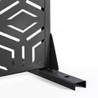 Paraván do místnosti se 3 panely s geometrickým vzorem - černá pozinkovaná ocel