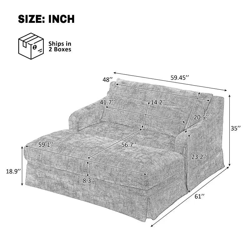 Cadeira sofá-cama de chenille extra profunda Polibi