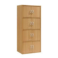 Bibliothèque-armoire de rangement polyvalente fermée Hodedah HID44, robuste, à 8 portes, à poser au sol, pour la maison et le bureau, finition bois de hêtre
