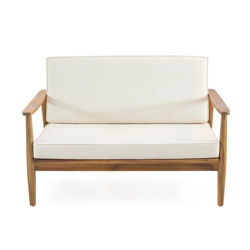 Ensemble de salon extérieur Willowbrook en bois d’acacia pour 4 personnes, par Christopher Knight Home